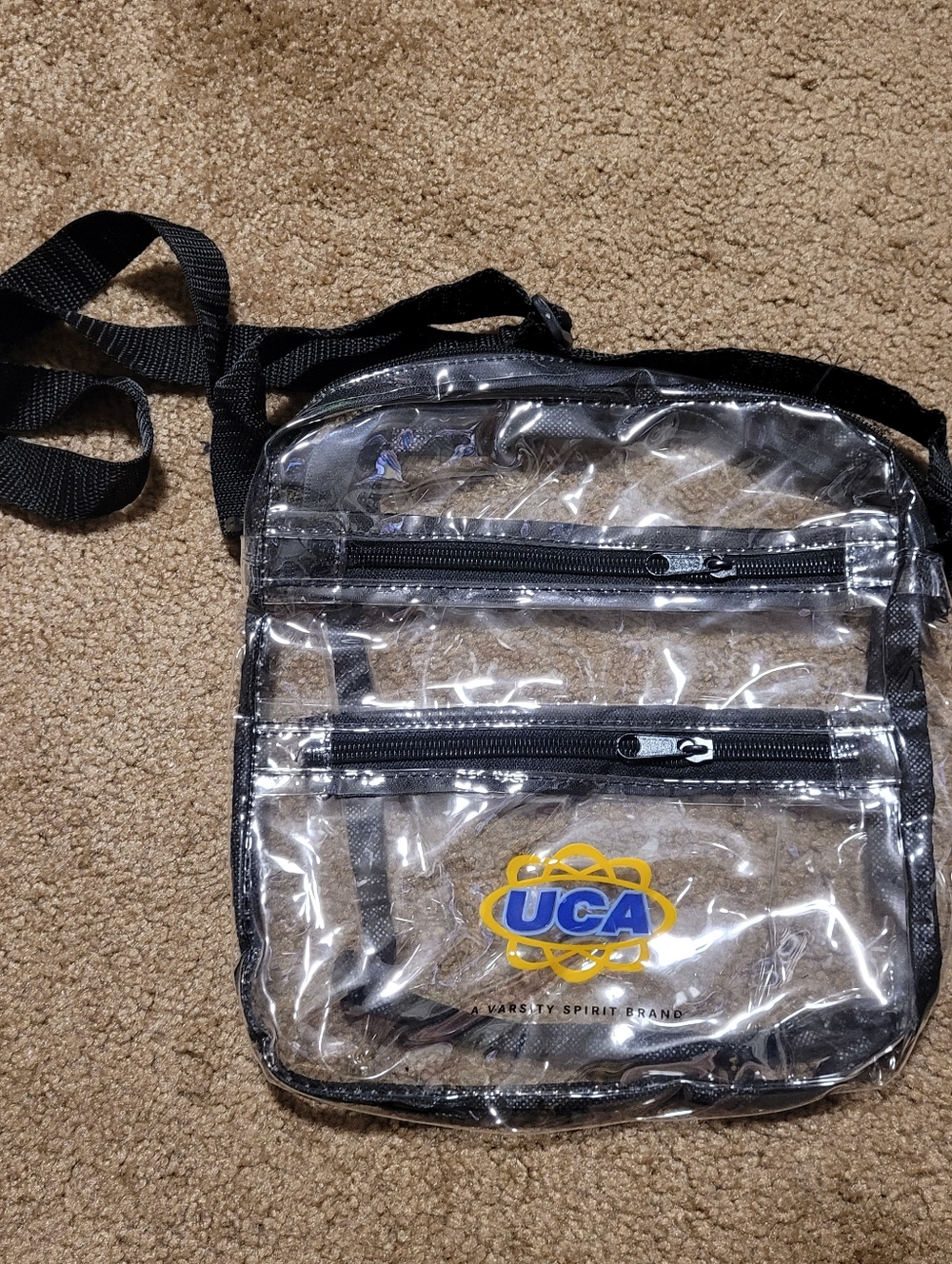 UCA Clear Crossbody Bag in Transparent with Black Trim